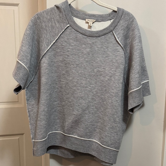 Anthropologie Oaklyn Cozy Crew-Neck Sweatshirt by Pilcro: Short-Sleeve Edition - Picture 5 of 10